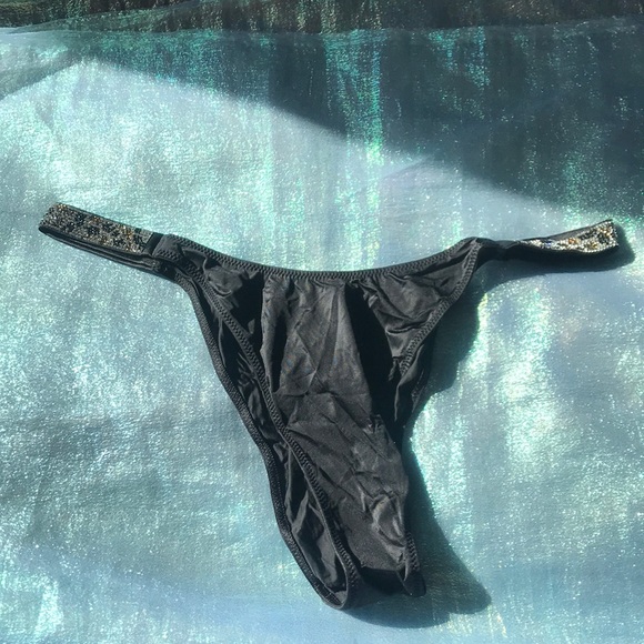3/$50 Victoria’s Secret Bombshell Shine Leopard Strap Rhinestone Brazilian Panty - Picture 2 of 10